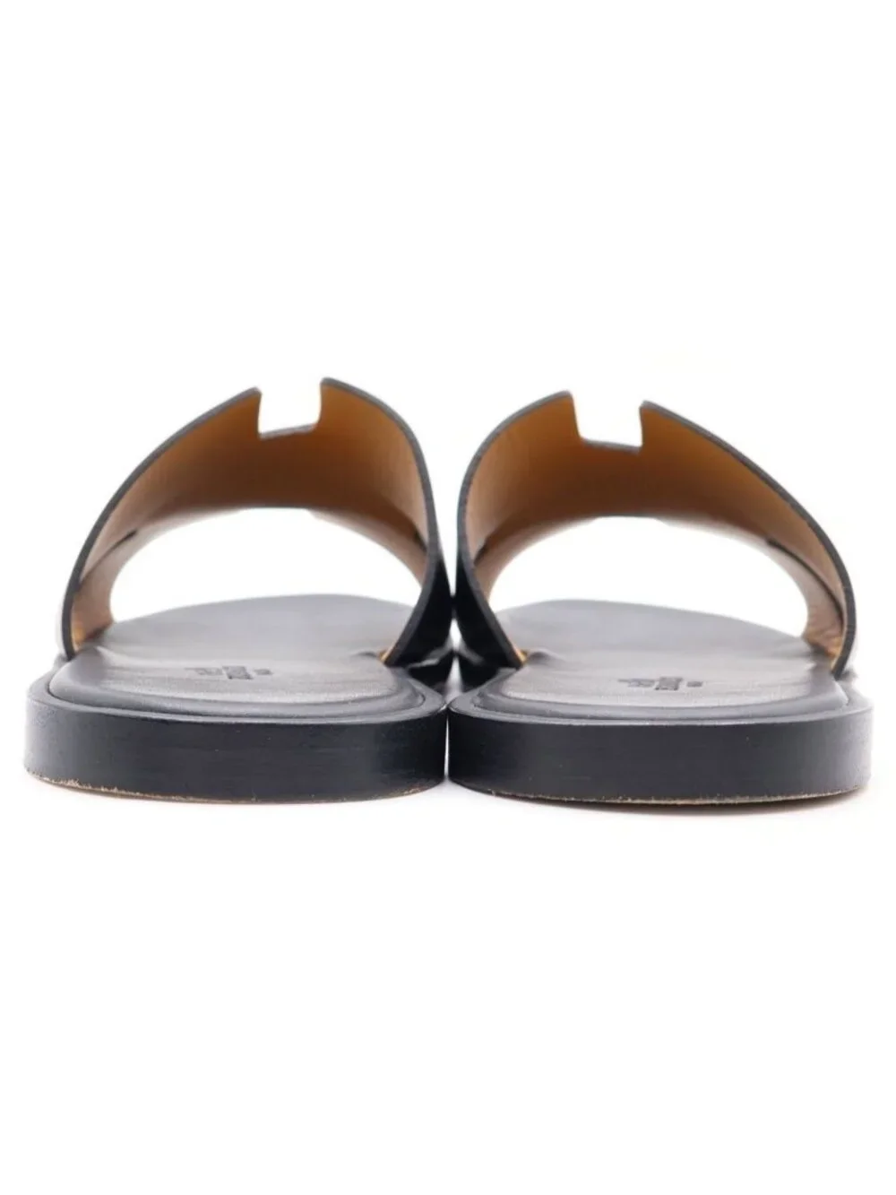 Hermes Izmir Leather Sandals Black